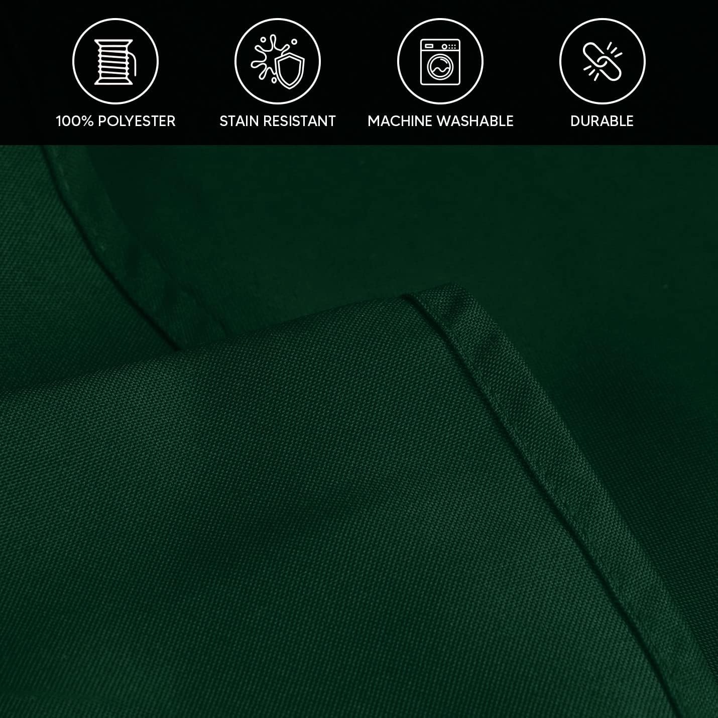image:imageUtopia Kitchen Rectangle Table Cloth 1 Pack Tablecloth Machine Washable Polyester Table Cover for Dining Buffet Parties Picnics Events Weddings and Restaurants 52x70 Inches BlackHunter Green