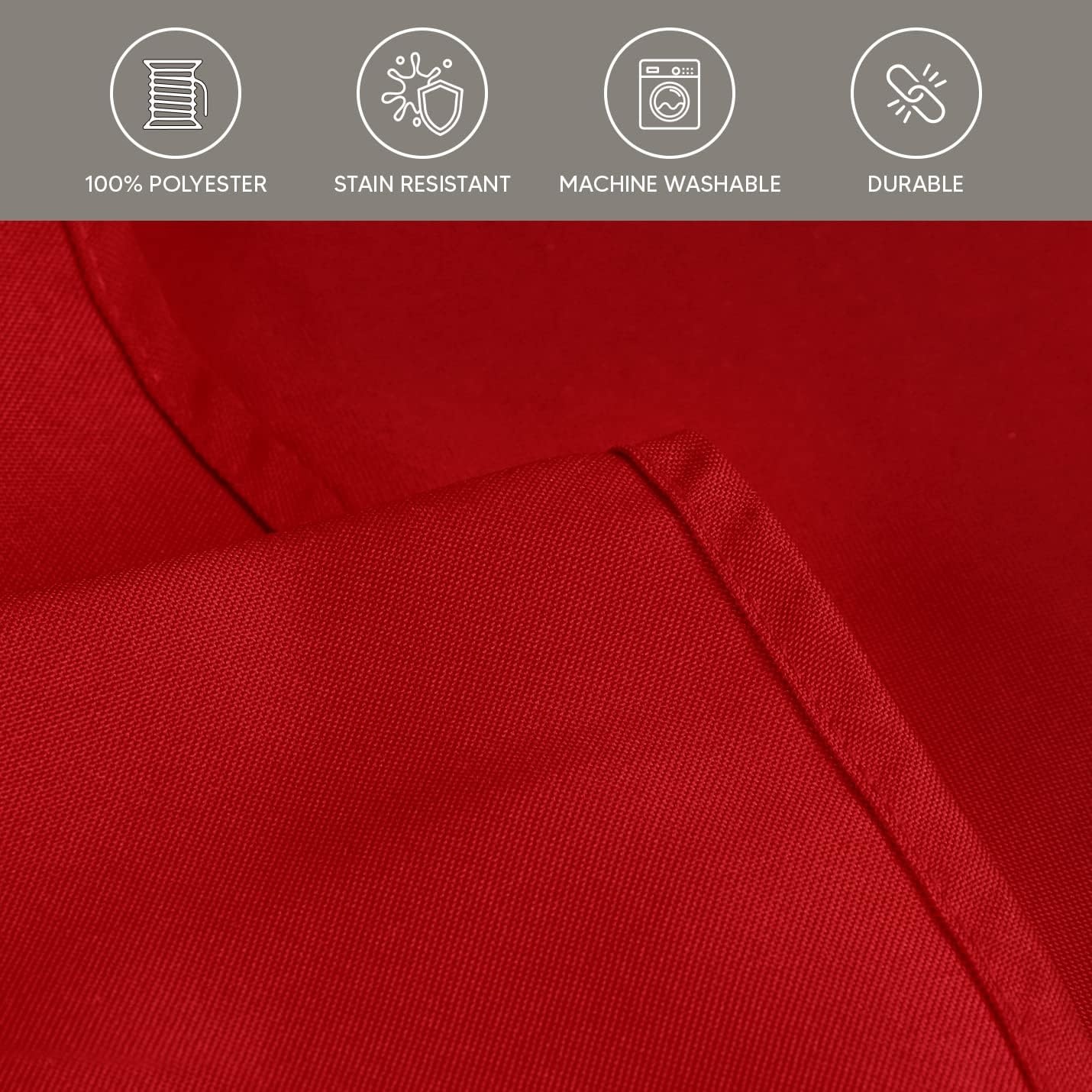 image:imageUtopia Kitchen Rectangle Table Cloth 1 Pack Tablecloth Machine Washable Polyester Table Cover for Dining Buffet Parties Picnics Events Weddings and Restaurants 52x70 Inches BlackRed