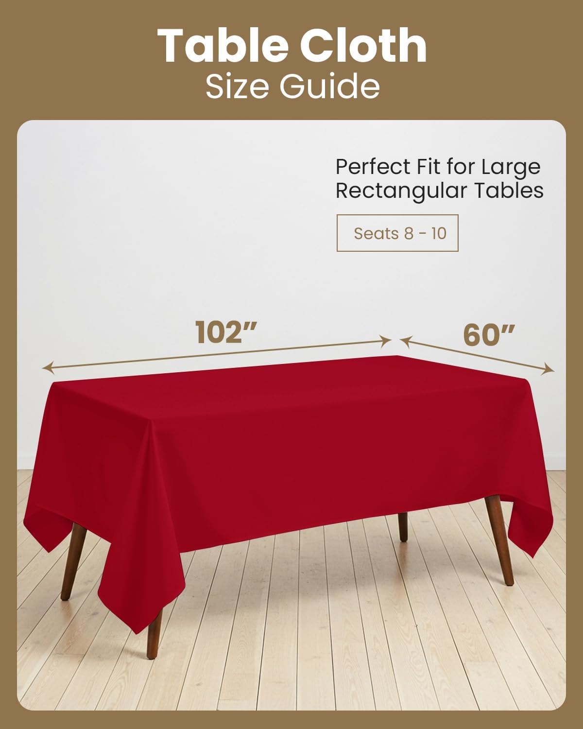 image:imageUtopia Kitchen Rectangle Table Cloth 1 Pack Tablecloth Machine Washable Polyester Table Cover for Dining Buffet Parties Picnics Events Weddings and Restaurants 52x70 Inches BlackRed