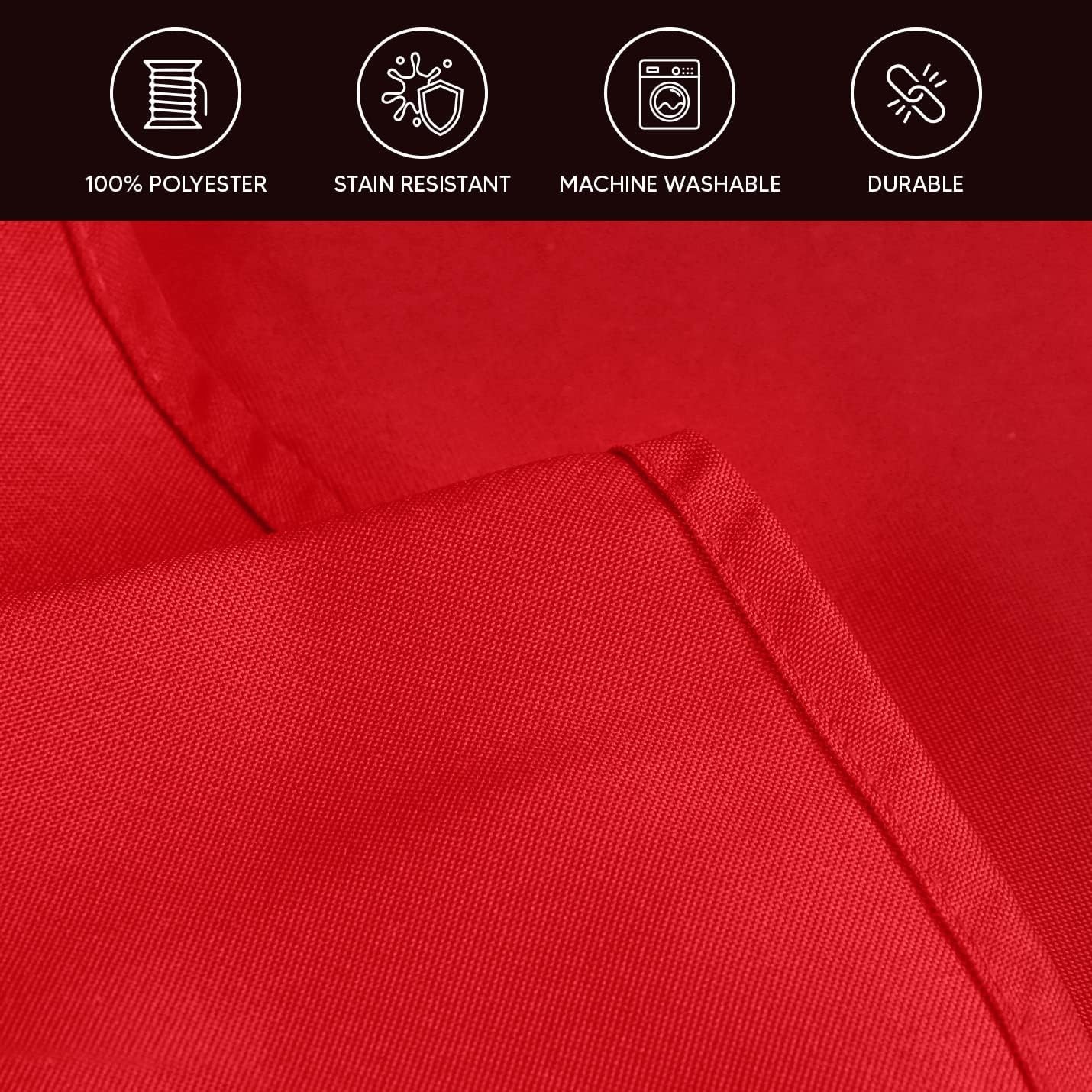 image:imageUtopia Kitchen Rectangle Table Cloth 1 Pack Tablecloth Machine Washable Polyester Table Cover for Dining Buffet Parties Picnics Events Weddings and Restaurants 52x70 Inches BlackRed