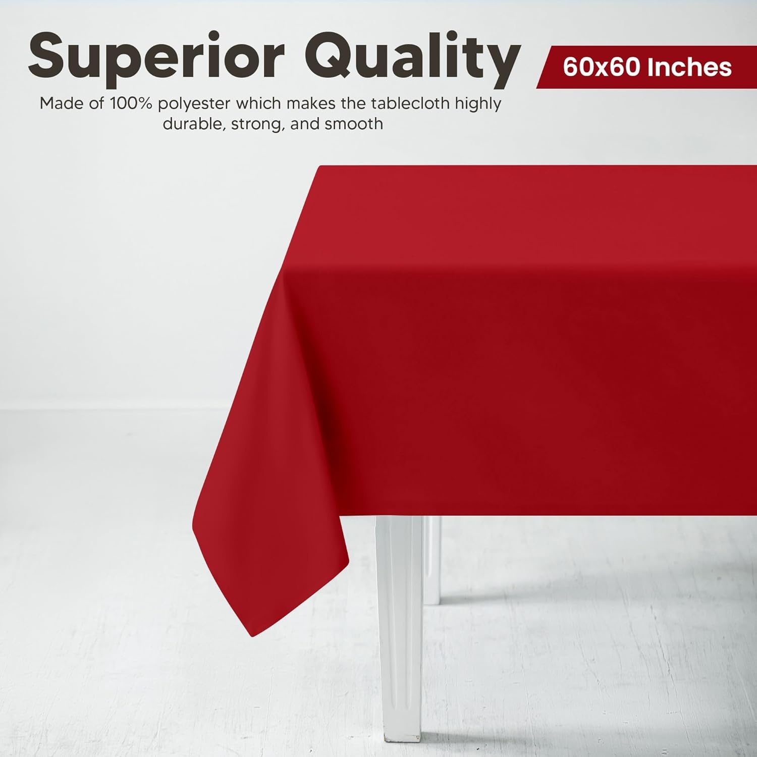 image:imageUtopia Kitchen Rectangle Table Cloth 1 Pack Tablecloth Machine Washable Polyester Table Cover for Dining Buffet Parties Picnics Events Weddings and Restaurants 52x70 Inches BlackRed