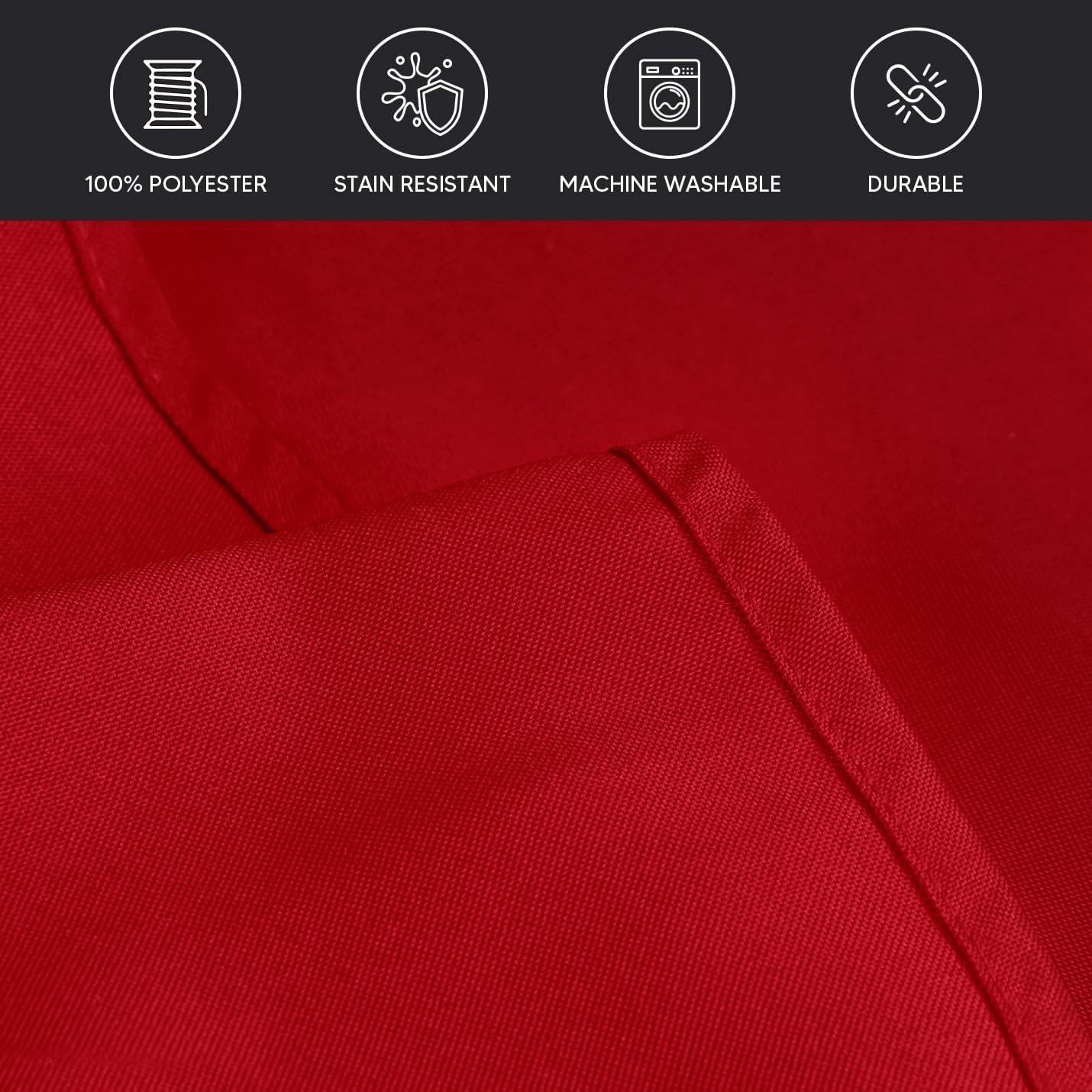 image:imageUtopia Kitchen Rectangle Table Cloth 1 Pack Tablecloth Machine Washable Polyester Table Cover for Dining Buffet Parties Picnics Events Weddings and Restaurants 52x70 Inches BlackRed