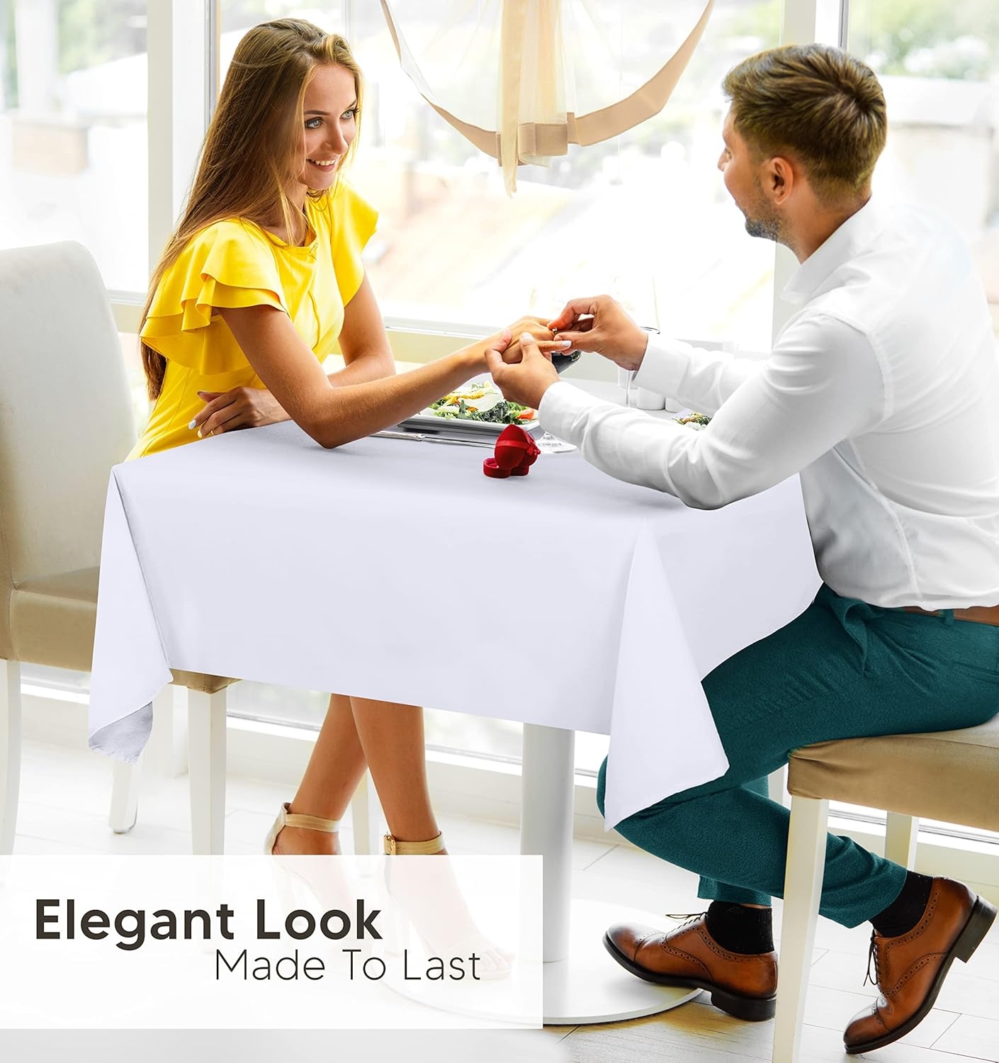 image:imageUtopia Kitchen Rectangle Table Cloth 1 Pack Tablecloth Machine Washable Polyester Table Cover for Dining Buffet Parties Picnics Events Weddings and Restaurants 52x70 Inches BlackWhite