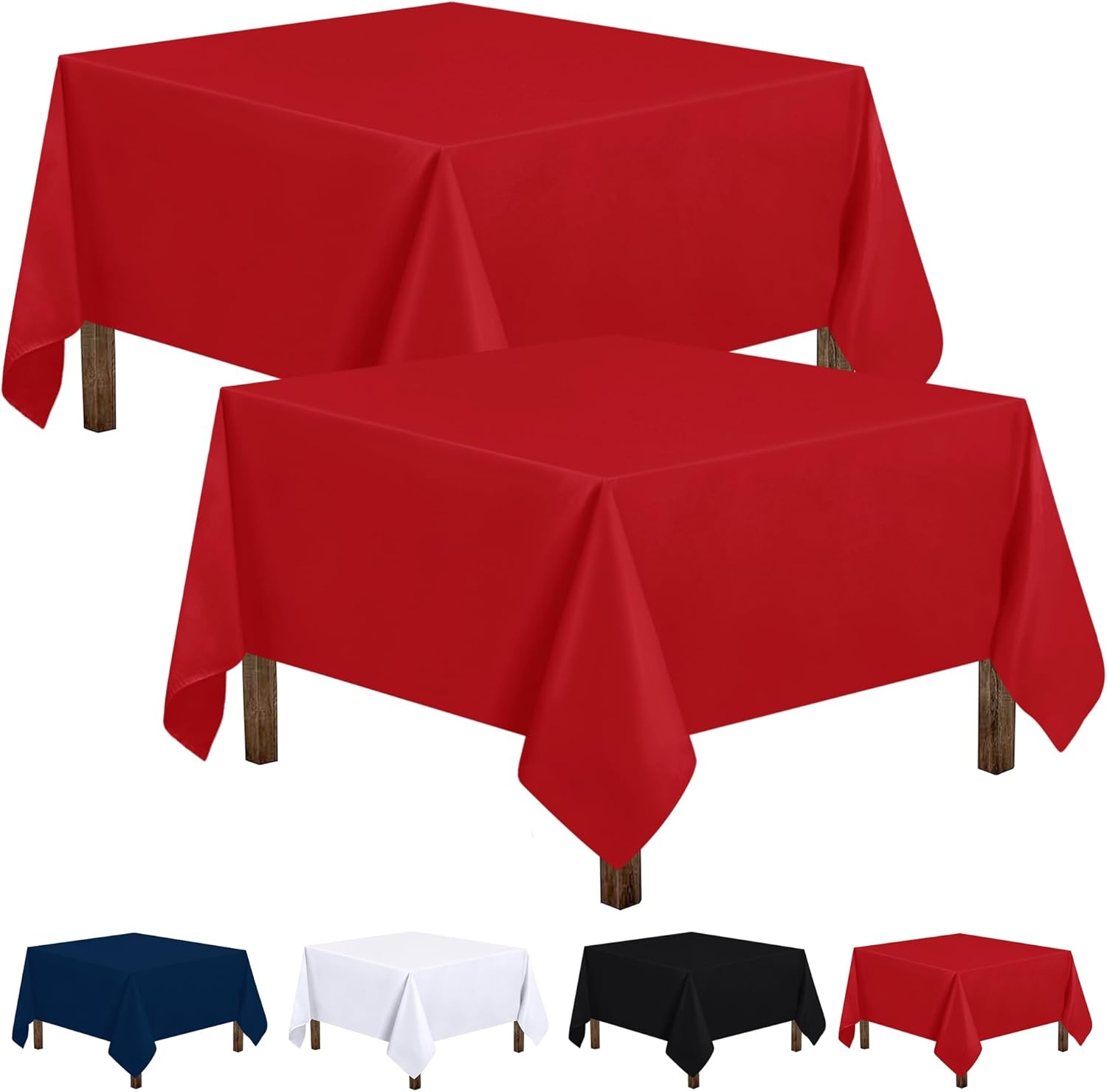 image:imageUtopia Kitchen Rectangle Table Cloth 1 Pack Tablecloth Machine Washable Polyester Table Cover for Dining Buffet Parties Picnics Events Weddings and Restaurants 52x70 Inches BlackRed