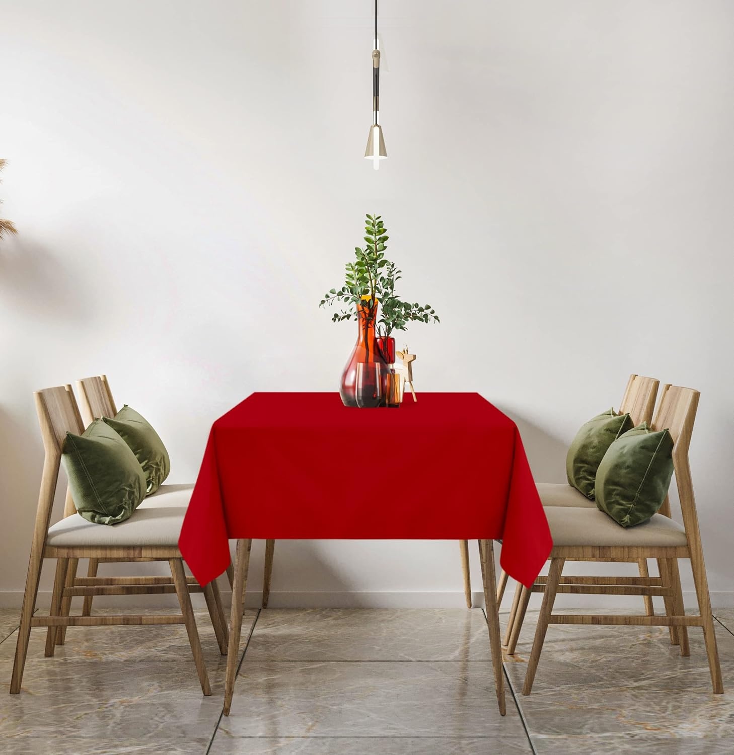 image:imageUtopia Kitchen Rectangle Table Cloth 1 Pack Tablecloth Machine Washable Polyester Table Cover for Dining Buffet Parties Picnics Events Weddings and Restaurants 52x70 Inches BlackRed