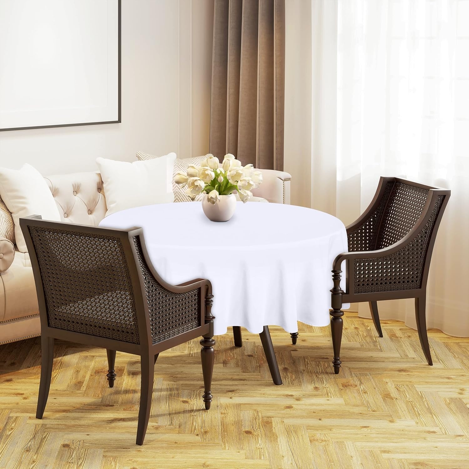 image:imageUtopia Kitchen Rectangle Table Cloth 1 Pack Tablecloth Machine Washable Polyester Table Cover for Dining Buffet Parties Picnics Events Weddings and Restaurants 52x70 Inches BlackWhite