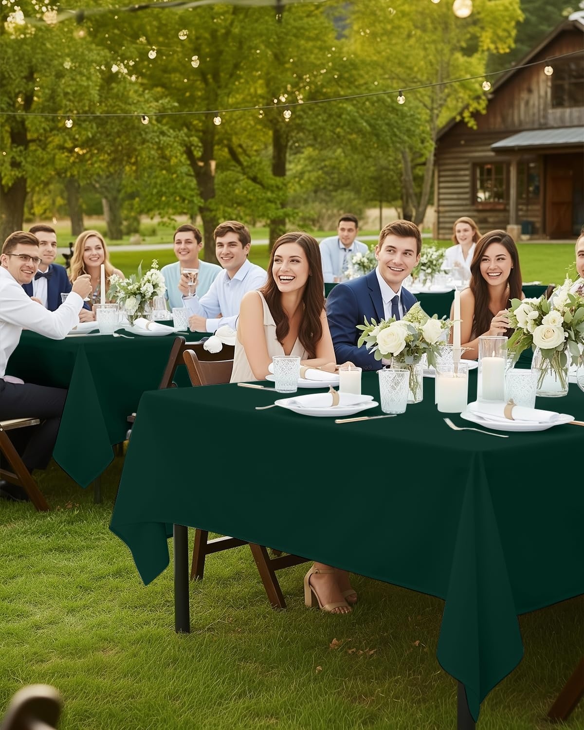 image:imageUtopia Kitchen Rectangle Table Cloth 1 Pack Tablecloth Machine Washable Polyester Table Cover for Dining Buffet Parties Picnics Events Weddings and Restaurants 52x70 Inches BlackHunter Green