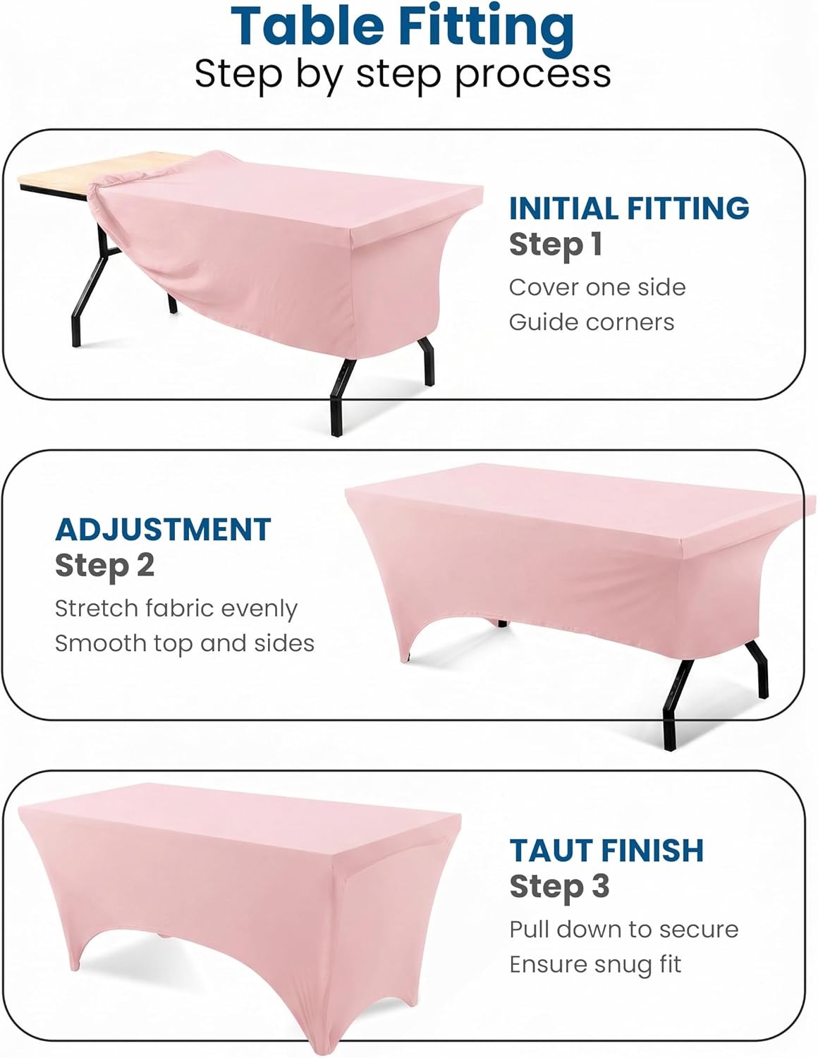 image:imageUtopia Kitchen Spandex Tablecloth 1 Pack 4FT Black Tight Fitted Washable and Wrinkle Resistant Stretch Rectangular Patio Table Cover for Event Wedding Banquet amp Parties 48Lx30Wx30H InchPink