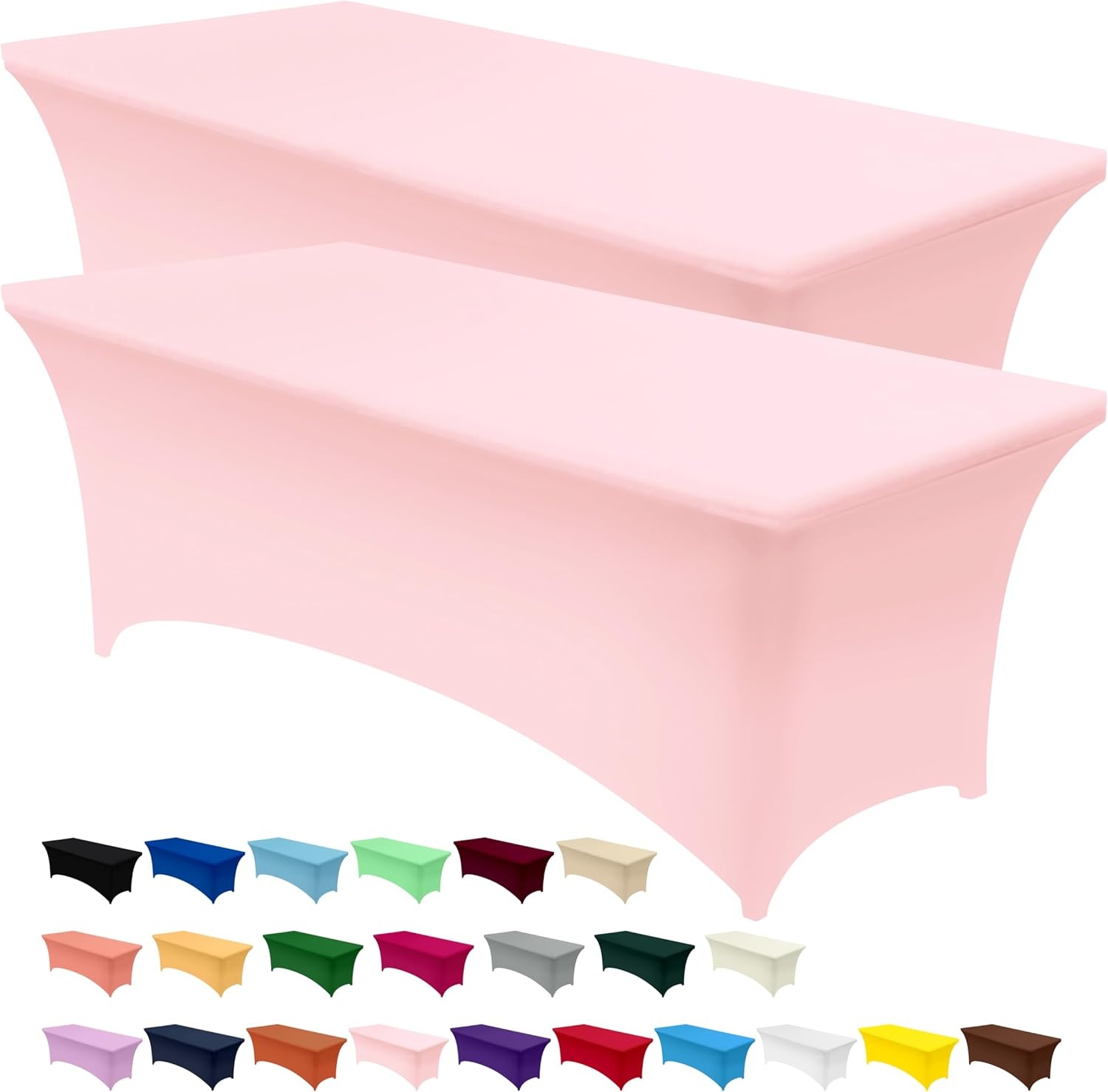 image:imageUtopia Kitchen Spandex Tablecloth 1 Pack 4FT Black Tight Fitted Washable and Wrinkle Resistant Stretch Rectangular Patio Table Cover for Event Wedding Banquet amp Parties 48Lx30Wx30H InchPink