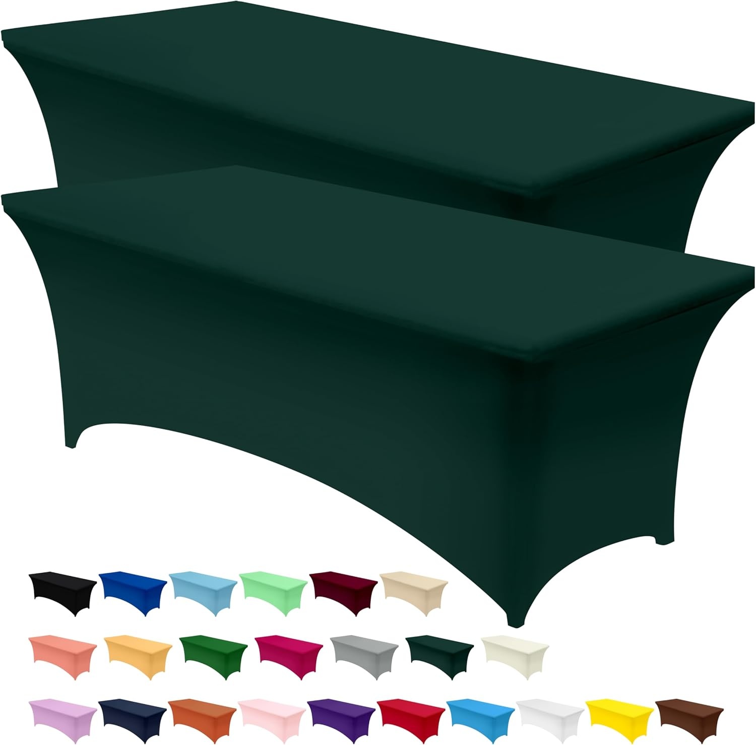 image:imageUtopia Kitchen Spandex Tablecloth 1 Pack 4FT Black Tight Fitted Washable and Wrinkle Resistant Stretch Rectangular Patio Table Cover for Event Wedding Banquet amp Parties 48Lx30Wx30H InchHunter Green