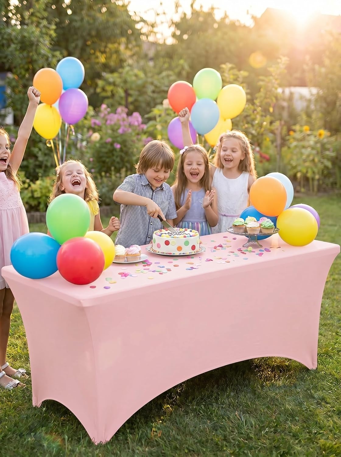 image:imageUtopia Kitchen Spandex Tablecloth 1 Pack 4FT Black Tight Fitted Washable and Wrinkle Resistant Stretch Rectangular Patio Table Cover for Event Wedding Banquet amp Parties 48Lx30Wx30H InchPink