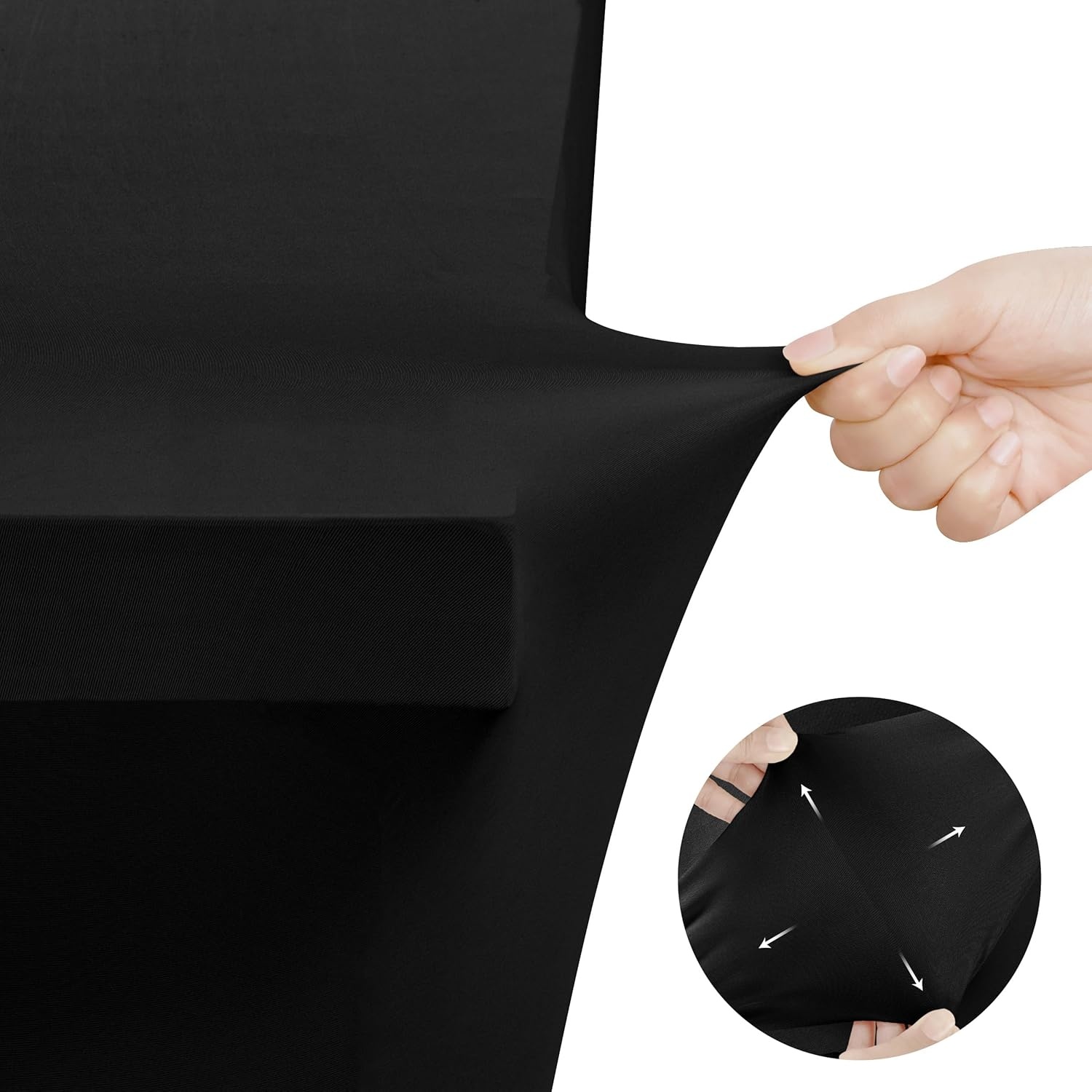 image:imageUtopia Kitchen Spandex Tablecloth 1 Pack 4FT Black Tight Fitted Washable and Wrinkle Resistant Stretch Rectangular Patio Table Cover for Event Wedding Banquet amp Parties 48Lx30Wx30H InchBlack