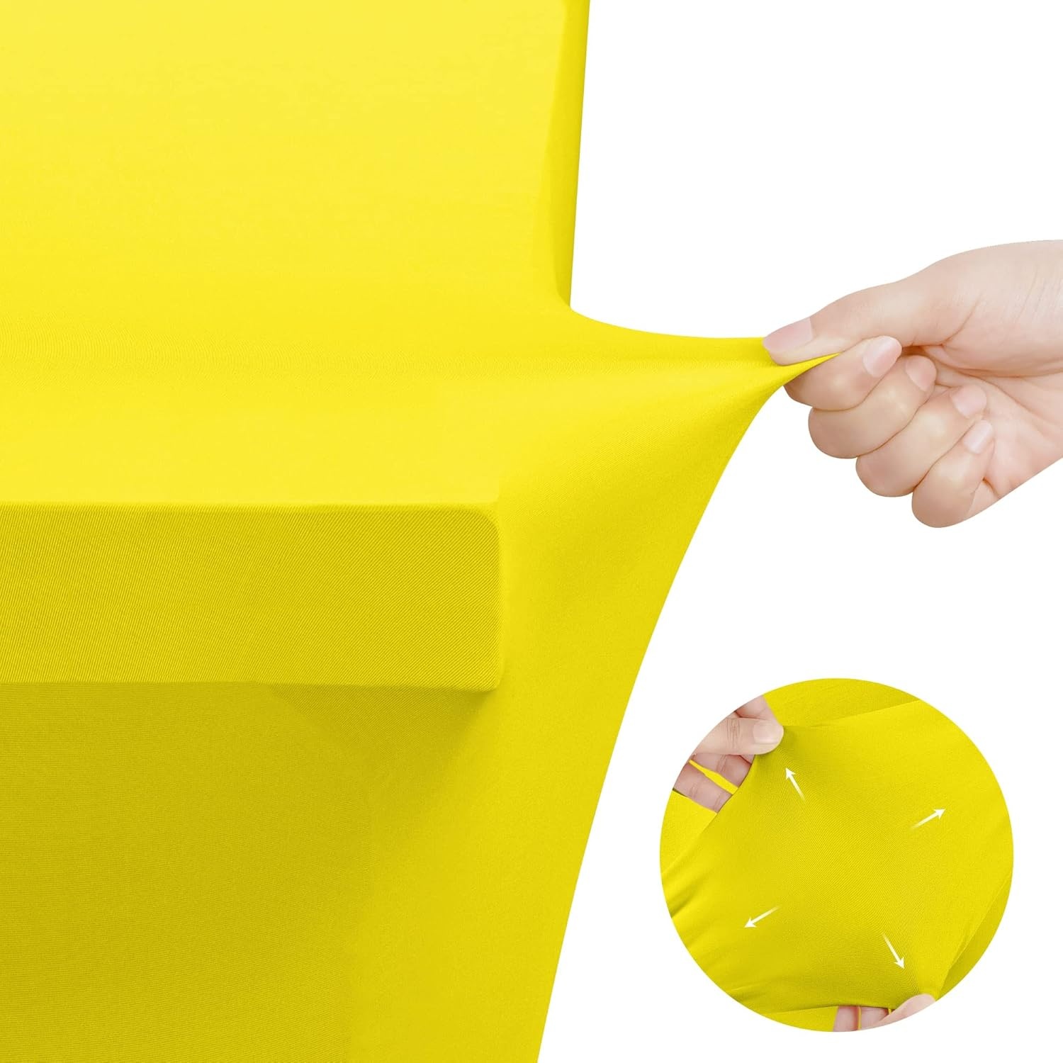 image:imageUtopia Kitchen Spandex Tablecloth 1 Pack 4FT Black Tight Fitted Washable and Wrinkle Resistant Stretch Rectangular Patio Table Cover for Event Wedding Banquet amp Parties 48Lx30Wx30H InchYellow
