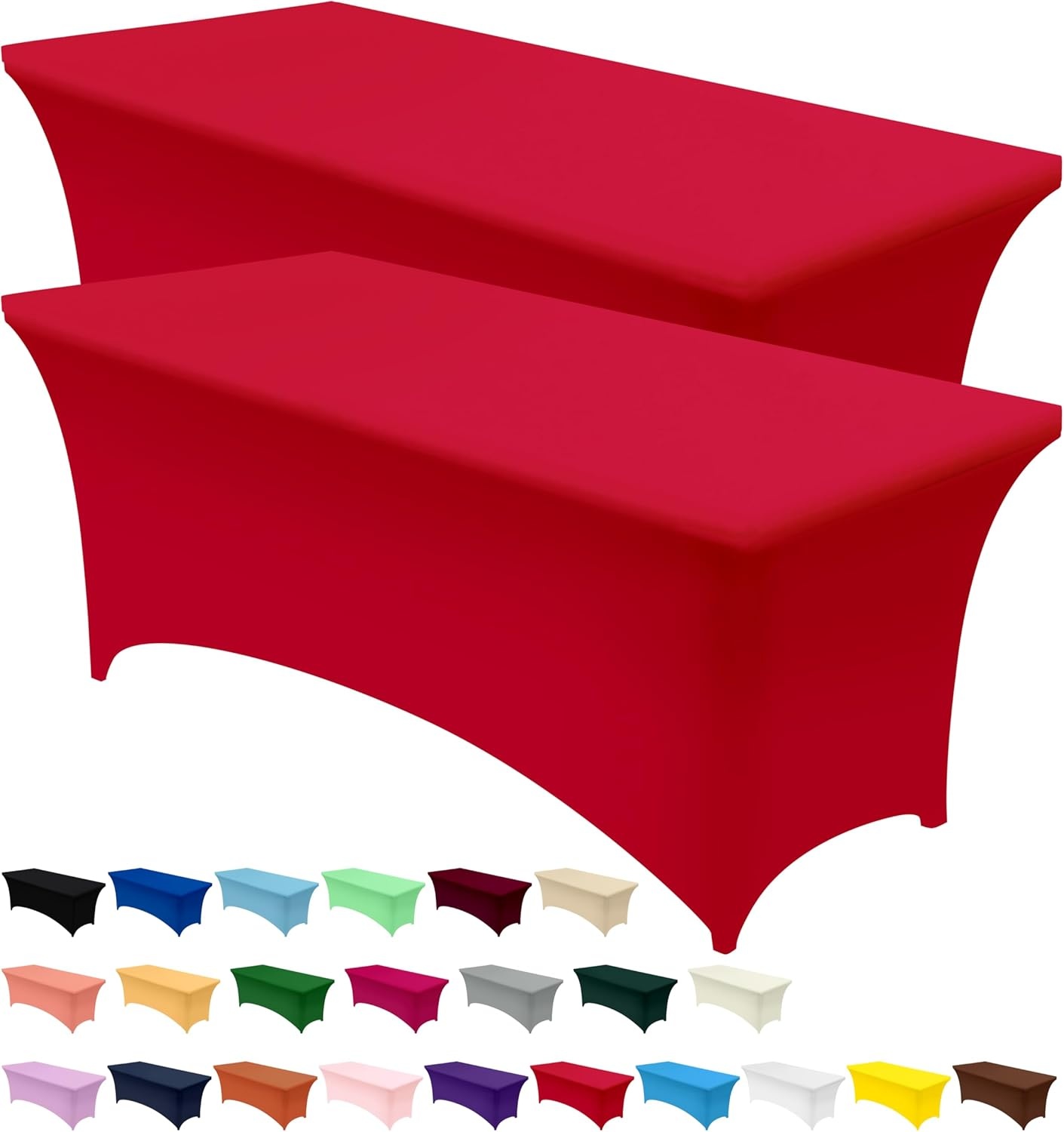 image:imageUtopia Kitchen Spandex Tablecloth 1 Pack 4FT Black Tight Fitted Washable and Wrinkle Resistant Stretch Rectangular Patio Table Cover for Event Wedding Banquet amp Parties 48Lx30Wx30H InchRed