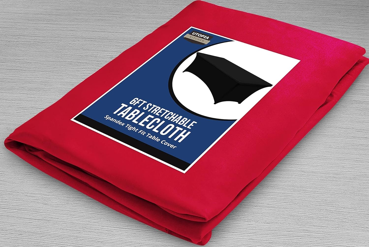 image:imageUtopia Kitchen Spandex Tablecloth 1 Pack 4FT Black Tight Fitted Washable and Wrinkle Resistant Stretch Rectangular Patio Table Cover for Event Wedding Banquet amp Parties 48Lx30Wx30H InchRed