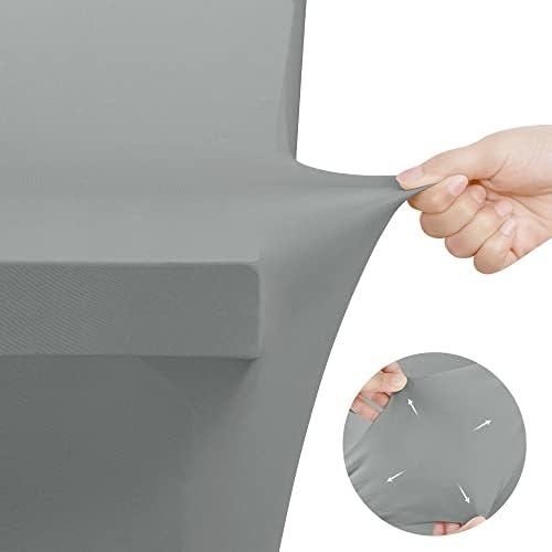 image:imageUtopia Kitchen Spandex Tablecloth 1 Pack 4FT Black Tight Fitted Washable and Wrinkle Resistant Stretch Rectangular Patio Table Cover for Event Wedding Banquet amp Parties 48Lx30Wx30H InchGrey