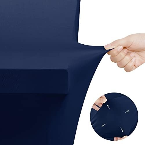 image:imageUtopia Kitchen Spandex Tablecloth 1 Pack 4FT Black Tight Fitted Washable and Wrinkle Resistant Stretch Rectangular Patio Table Cover for Event Wedding Banquet amp Parties 48Lx30Wx30H InchNavy Blue