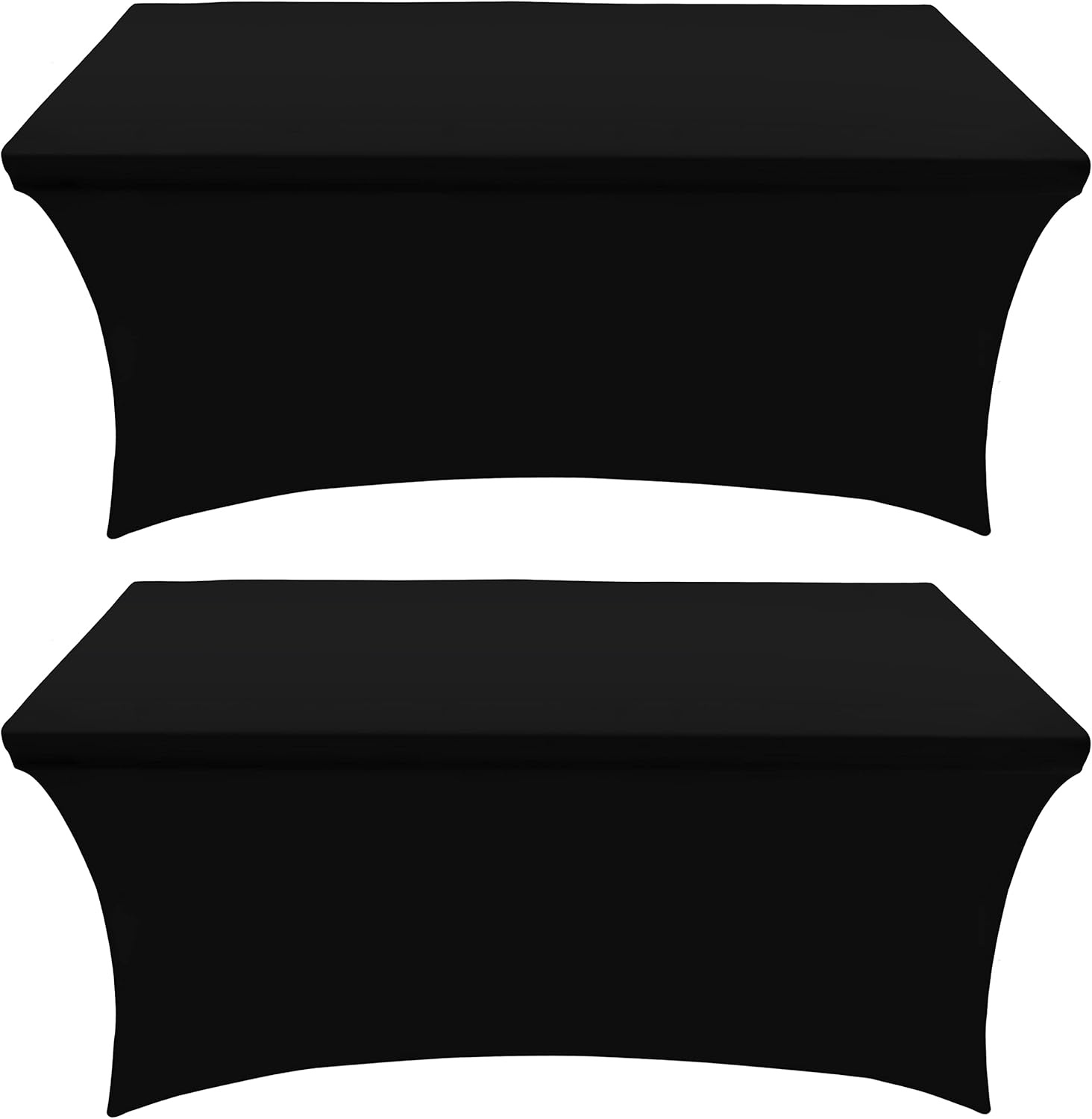 image:imageUtopia Kitchen Spandex Tablecloth 1 Pack 4FT Black Tight Fitted Washable and Wrinkle Resistant Stretch Rectangular Patio Table Cover for Event Wedding Banquet amp Parties 48Lx30Wx30H InchBlack
