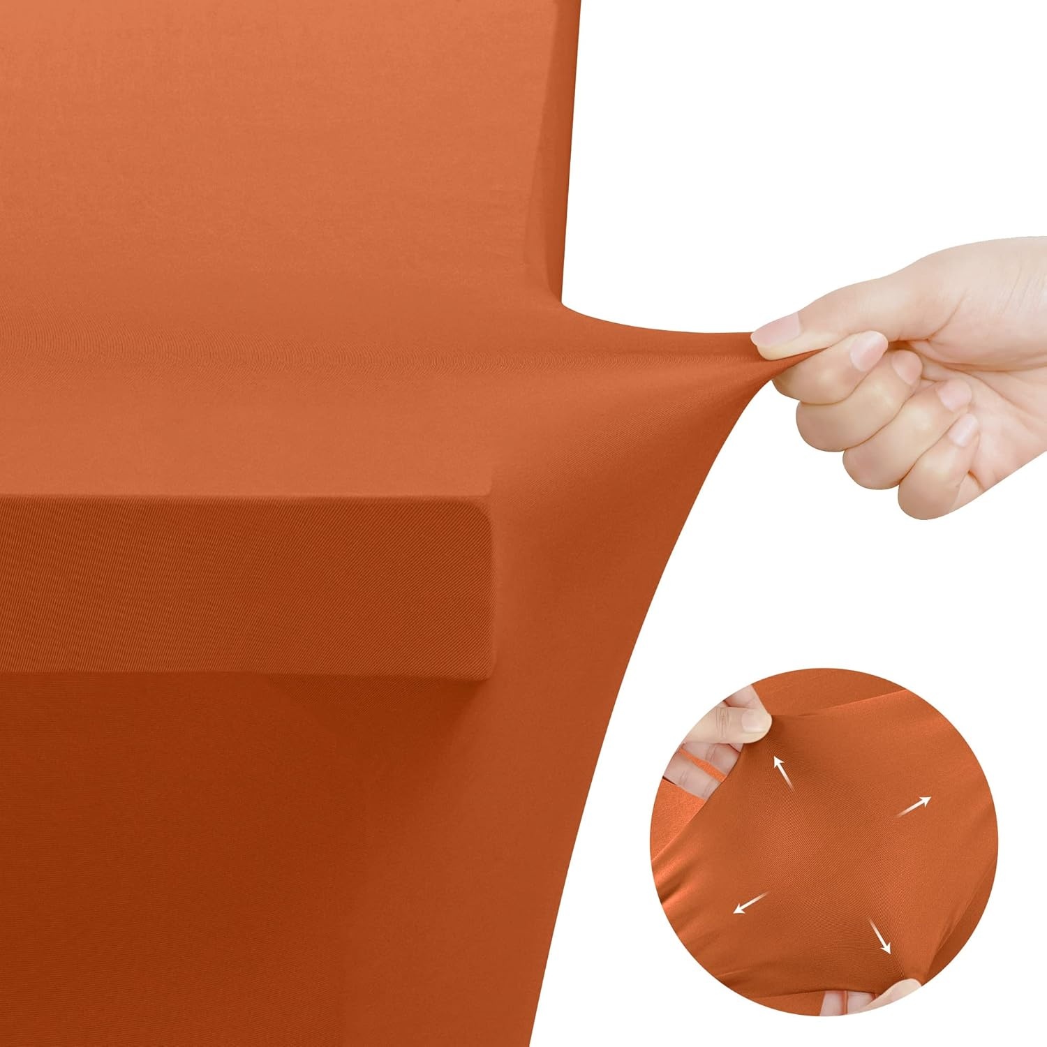 image:imageUtopia Kitchen Spandex Tablecloth 1 Pack 4FT Black Tight Fitted Washable and Wrinkle Resistant Stretch Rectangular Patio Table Cover for Event Wedding Banquet amp Parties 48Lx30Wx30H InchOrange