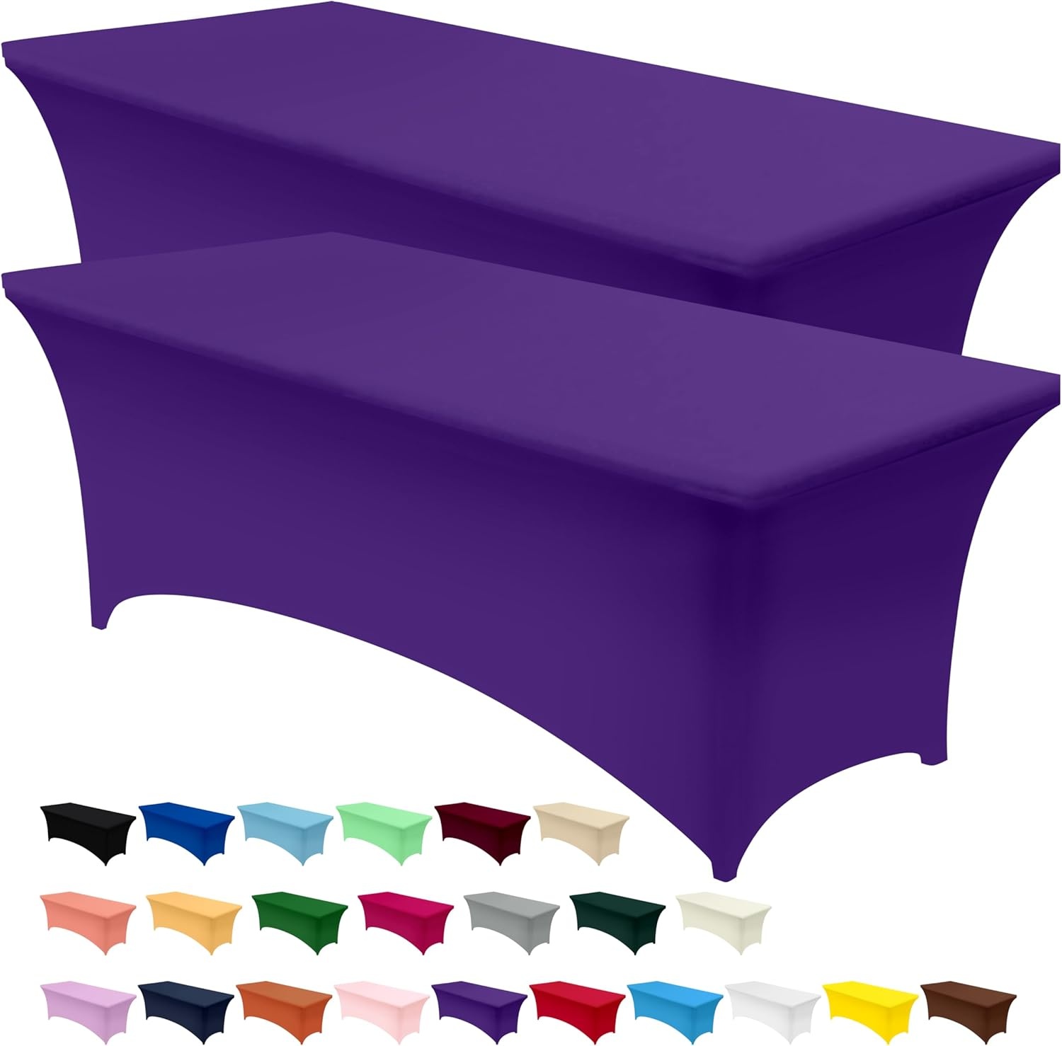image:imageUtopia Kitchen Spandex Tablecloth 1 Pack 4FT Black Tight Fitted Washable and Wrinkle Resistant Stretch Rectangular Patio Table Cover for Event Wedding Banquet amp Parties 48Lx30Wx30H InchPurple