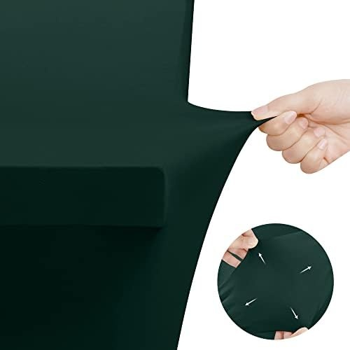 image:imageUtopia Kitchen Spandex Tablecloth 1 Pack 4FT Black Tight Fitted Washable and Wrinkle Resistant Stretch Rectangular Patio Table Cover for Event Wedding Banquet amp Parties 48Lx30Wx30H InchHunter Green