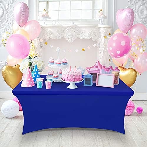 image:imageUtopia Kitchen Spandex Tablecloth 1 Pack 4FT Black Tight Fitted Washable and Wrinkle Resistant Stretch Rectangular Patio Table Cover for Event Wedding Banquet amp Parties 48Lx30Wx30H InchRoyal Blue