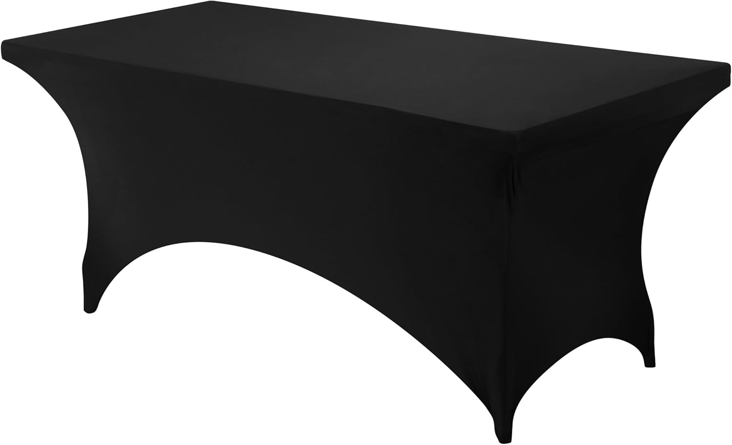 image:imageUtopia Kitchen Spandex Tablecloth 1 Pack 4FT Black Tight Fitted Washable and Wrinkle Resistant Stretch Rectangular Patio Table Cover for Event Wedding Banquet amp Parties 48Lx30Wx30H InchBlack