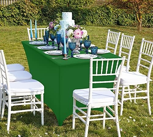 image:imageUtopia Kitchen Spandex Tablecloth 1 Pack 4FT Black Tight Fitted Washable and Wrinkle Resistant Stretch Rectangular Patio Table Cover for Event Wedding Banquet amp Parties 48Lx30Wx30H InchEmerald Green