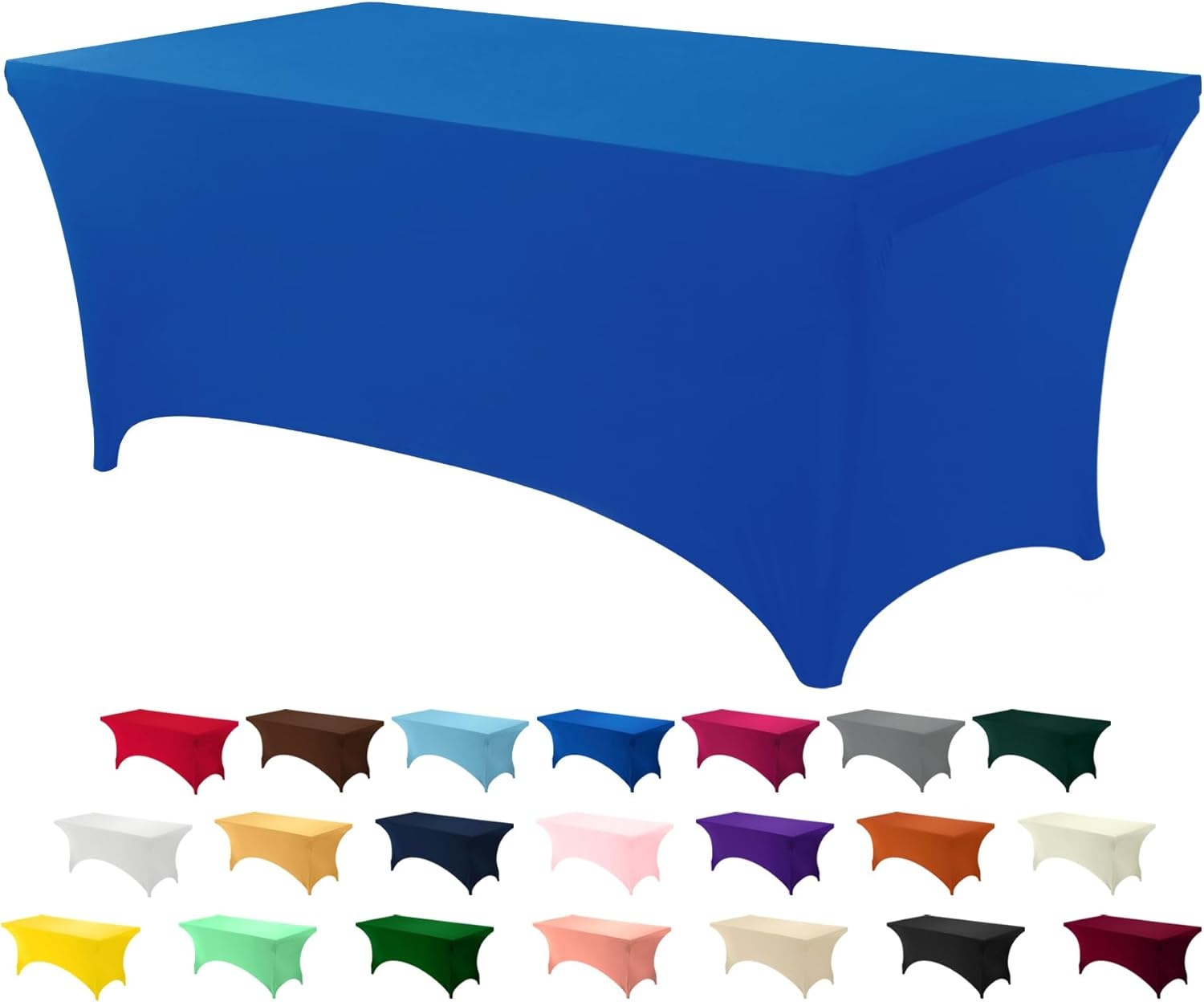 image:imageUtopia Kitchen Spandex Tablecloth 1 Pack 4FT Black Tight Fitted Washable and Wrinkle Resistant Stretch Rectangular Patio Table Cover for Event Wedding Banquet amp Parties 48Lx30Wx30H InchRoyal Blue
