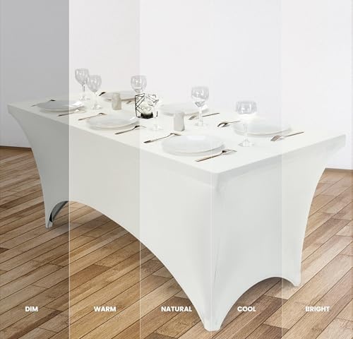 image:imageUtopia Kitchen Spandex Tablecloth 1 Pack 4FT Black Tight Fitted Washable and Wrinkle Resistant Stretch Rectangular Patio Table Cover for Event Wedding Banquet amp Parties 48Lx30Wx30H InchWhite