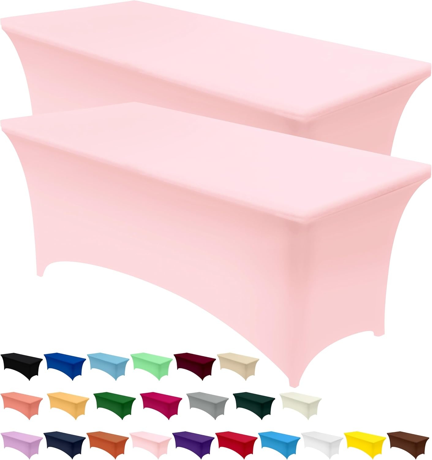 image:imageUtopia Kitchen Spandex Tablecloth 1 Pack 4FT Black Tight Fitted Washable and Wrinkle Resistant Stretch Rectangular Patio Table Cover for Event Wedding Banquet amp Parties 48Lx30Wx30H InchPink