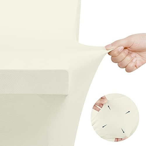 image:imageUtopia Kitchen Spandex Tablecloth 1 Pack 4FT Black Tight Fitted Washable and Wrinkle Resistant Stretch Rectangular Patio Table Cover for Event Wedding Banquet amp Parties 48Lx30Wx30H InchIvory