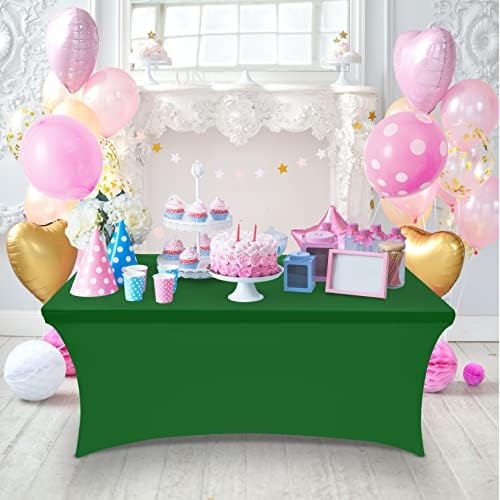 image:imageUtopia Kitchen Spandex Tablecloth 1 Pack 4FT Black Tight Fitted Washable and Wrinkle Resistant Stretch Rectangular Patio Table Cover for Event Wedding Banquet amp Parties 48Lx30Wx30H InchEmerald Green