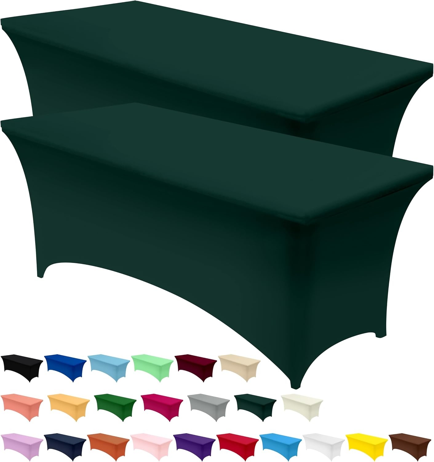 image:imageUtopia Kitchen Spandex Tablecloth 1 Pack 4FT Black Tight Fitted Washable and Wrinkle Resistant Stretch Rectangular Patio Table Cover for Event Wedding Banquet amp Parties 48Lx30Wx30H InchHunter Green