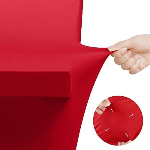 image:imageUtopia Kitchen Spandex Tablecloth 1 Pack 4FT Black Tight Fitted Washable and Wrinkle Resistant Stretch Rectangular Patio Table Cover for Event Wedding Banquet amp Parties 48Lx30Wx30H InchRed