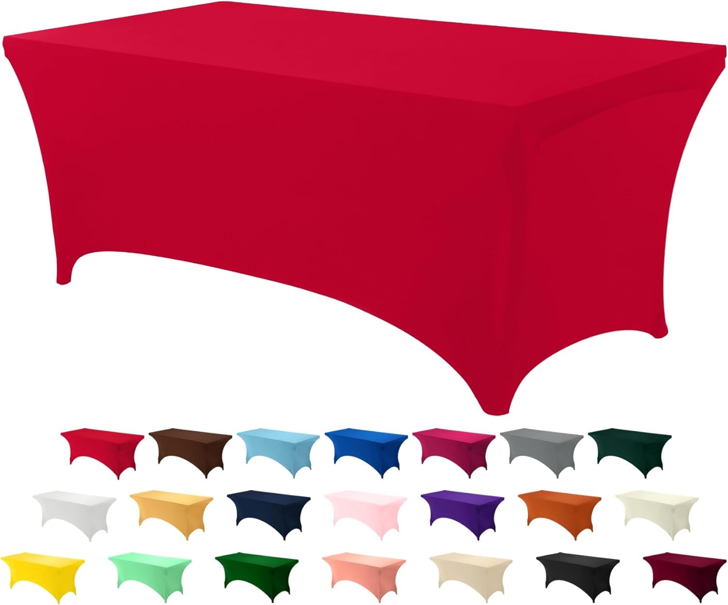 image:imageUtopia Kitchen Spandex Tablecloth 1 Pack 4FT Black Tight Fitted Washable and Wrinkle Resistant Stretch Rectangular Patio Table Cover for Event Wedding Banquet amp Parties 48Lx30Wx30H InchRed