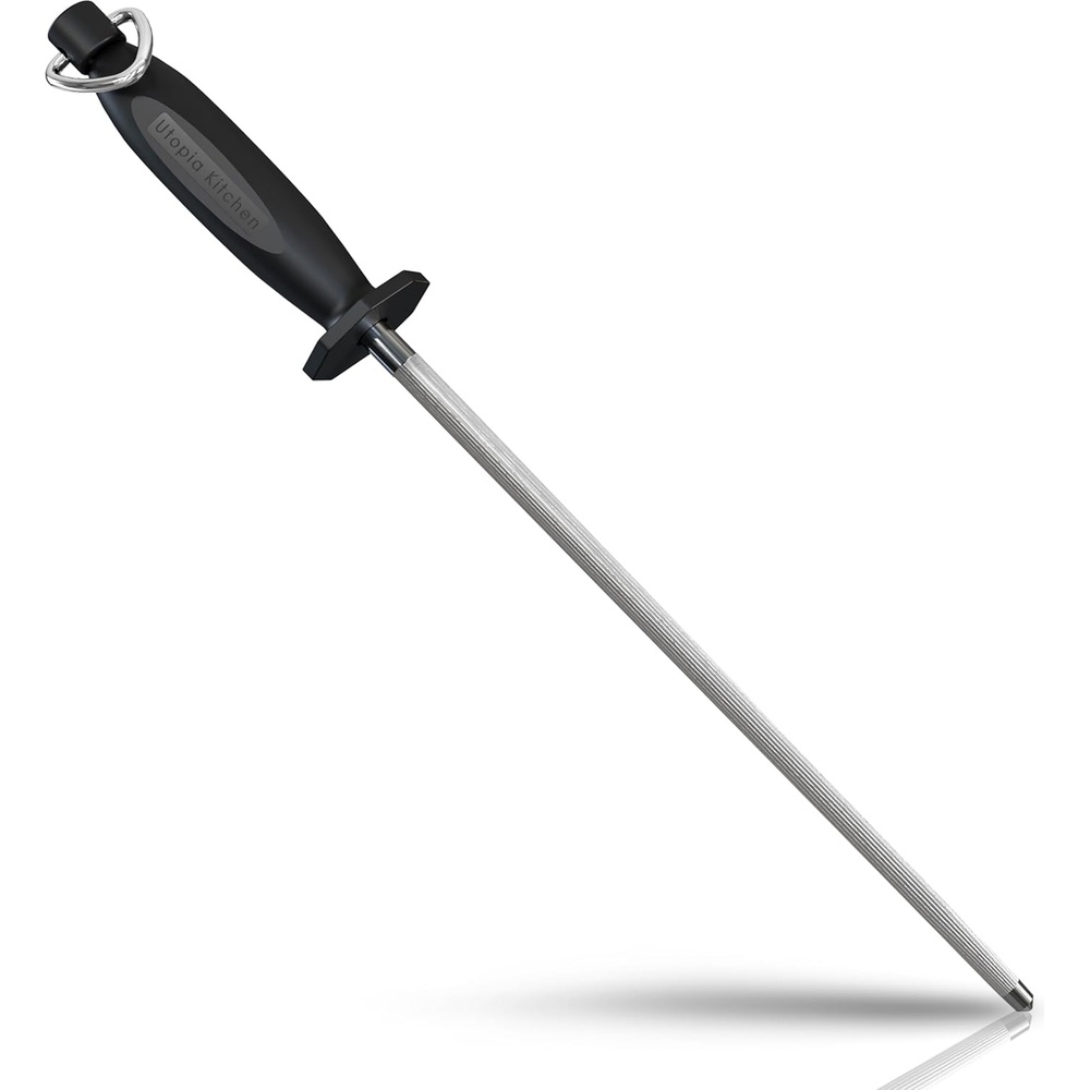 image:imageUtopia Kitchen 10 Inch Honing Steel Knife Sharpening Steel Sharpening Rod BlackBlack