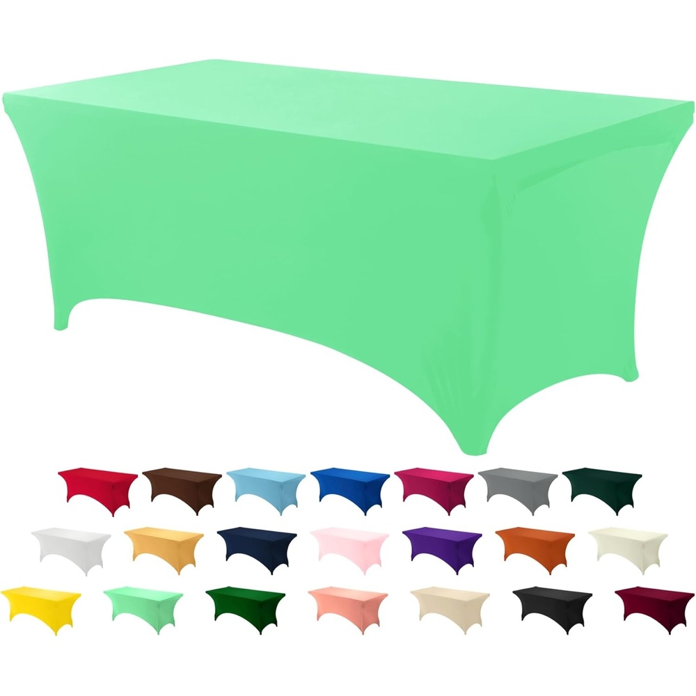 image:imageUtopia Kitchen Spandex Tablecloth 1 Pack 4FT Black Tight Fitted Washable and Wrinkle Resistant Stretch Rectangular Patio Table Cover for Event Wedding Banquet amp Parties 48Lx30Wx30H InchBright Green