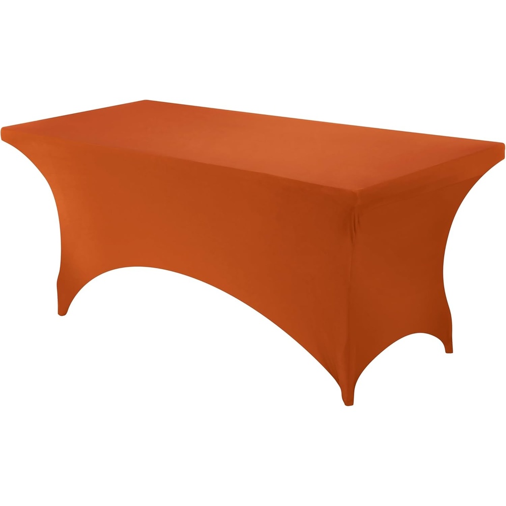 image:imageUtopia Kitchen Spandex Tablecloth 1 Pack 4FT Black Tight Fitted Washable and Wrinkle Resistant Stretch Rectangular Patio Table Cover for Event Wedding Banquet amp Parties 48Lx30Wx30H InchOrange