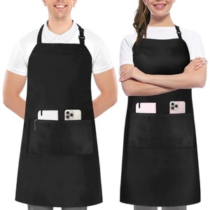 image:imageUtopia Kitchen 2 Pack Bib Apron Adjustable with 2 Pockets Water and Oil Resistant Cooking Kitchen Chef Apron for Women MenBlack
