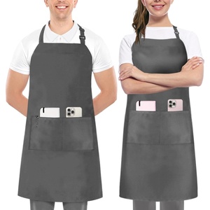 image:imageUtopia Kitchen 2 Pack Bib Apron Adjustable with 2 Pockets Water and Oil Resistant Cooking Kitchen Chef Apron for Women MenGrey
