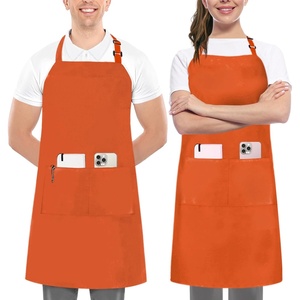 image:imageUtopia Kitchen 2 Pack Bib Apron Adjustable with 2 Pockets Water and Oil Resistant Cooking Kitchen Chef Apron for Women MenOrange