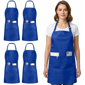 image:imageUtopia Kitchen 4 Pack Bib Apron Adjustable with 2 Pockets Water and Oil Resistant Cooking Kitchen Chef Apron for Women MenBlue