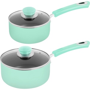 image:imageUtopia Kitchen Nonstick Saucepan Set Cooking Pots with Lids 1 Quart and 2 Quarts Multipurpose Kitchen Small Pots for Cooking Nonstick With Lids 1 qt amp 2 qt Set Grey amp BlackGreenBlack