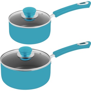 image:imageUtopia Kitchen Nonstick Saucepan Set Cooking Pots with Lids 1 Quart and 2 Quarts Multipurpose Kitchen Small Pots for Cooking Nonstick With Lids 1 qt amp 2 qt Set Grey amp BlackTurquoiseBlack