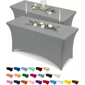 image:imageUtopia Kitchen Spandex Tablecloth 1 Pack 4FT Black Tight Fitted Washable and Wrinkle Resistant Stretch Rectangular Patio Table Cover for Event Wedding Banquet amp Parties 48Lx30Wx30H InchGrey