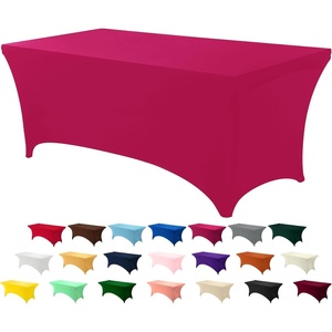 image:imageUtopia Kitchen Spandex Tablecloth 1 Pack 4FT Black Tight Fitted Washable and Wrinkle Resistant Stretch Rectangular Patio Table Cover for Event Wedding Banquet amp Parties 48Lx30Wx30H InchFuchsia
