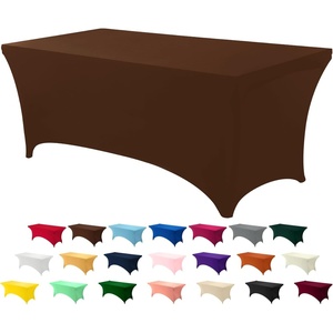 image:imageUtopia Kitchen Spandex Tablecloth 1 Pack 4FT Black Tight Fitted Washable and Wrinkle Resistant Stretch Rectangular Patio Table Cover for Event Wedding Banquet amp Parties 48Lx30Wx30H InchCoffee