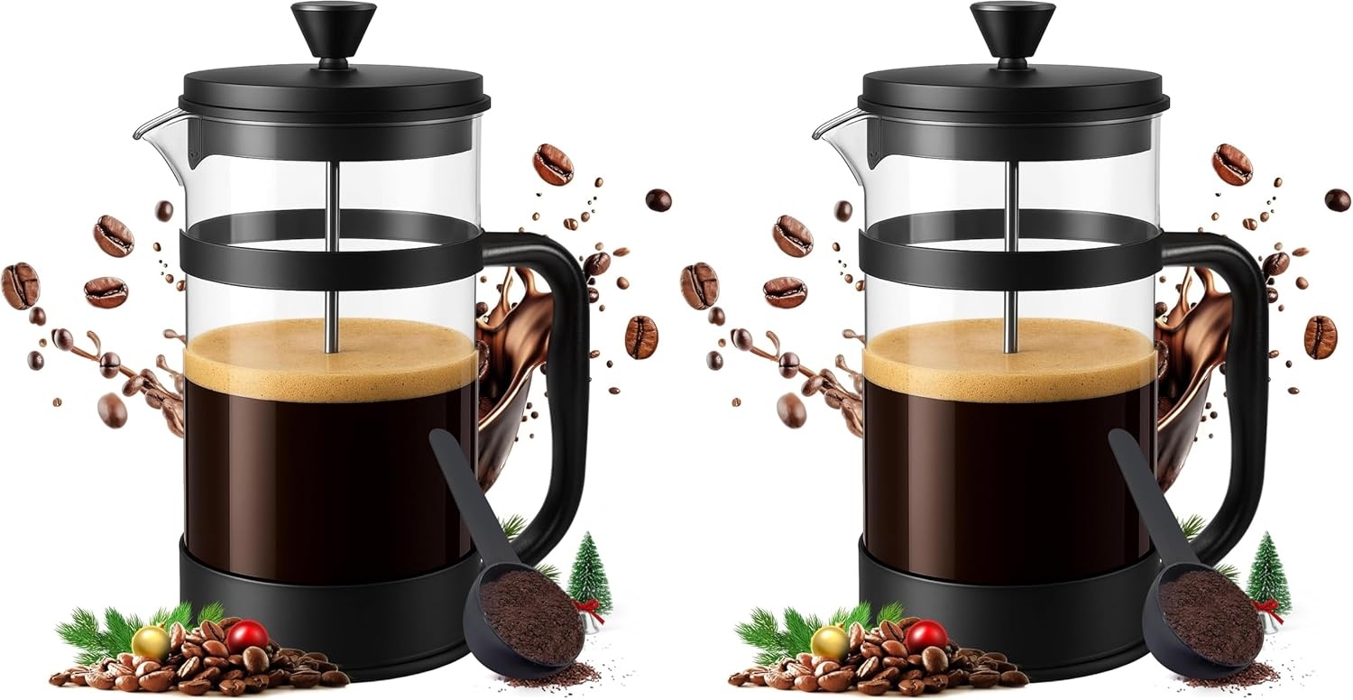 image:imageUtopia Kitchen French Press Espresso and Tea Maker with Triple Filters Stainless Steel Plunger and Heat Resistant Borosilicate Glass Aqua 34oz Pack of 1Black