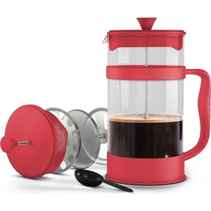image:imageUtopia Kitchen French Press Espresso and Tea Maker with Triple Filters Stainless Steel Plunger and Heat Resistant Borosilicate Glass Aqua 34oz Pack of 1Red
